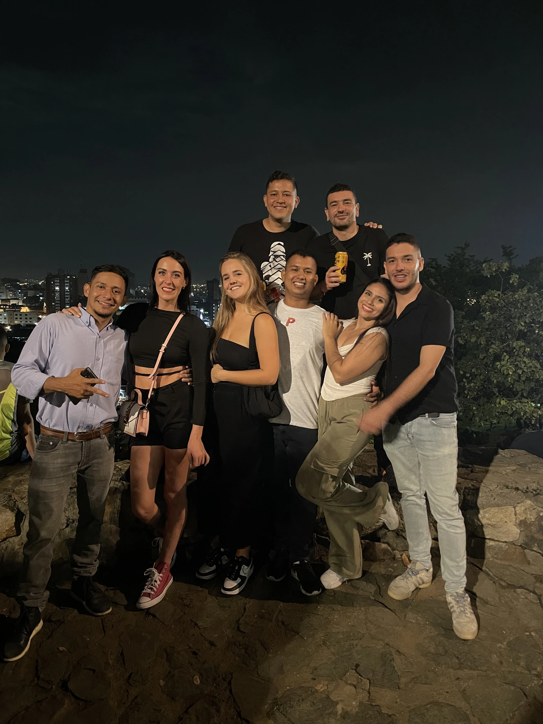 Group overlooking Cali at night during Feria de Cali 2023.