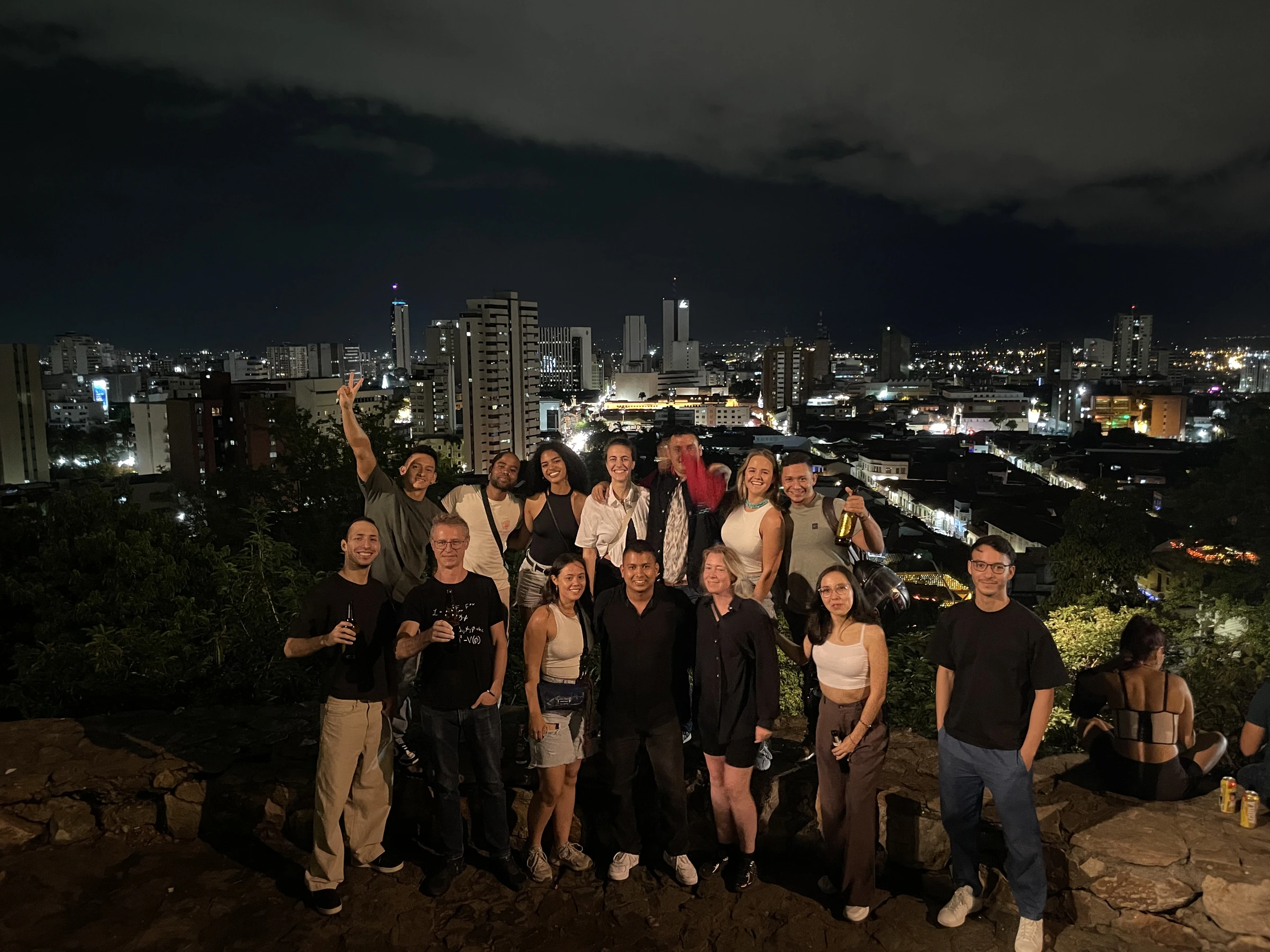Group at a Cali viewpoint during Feria de Cali 2024.
