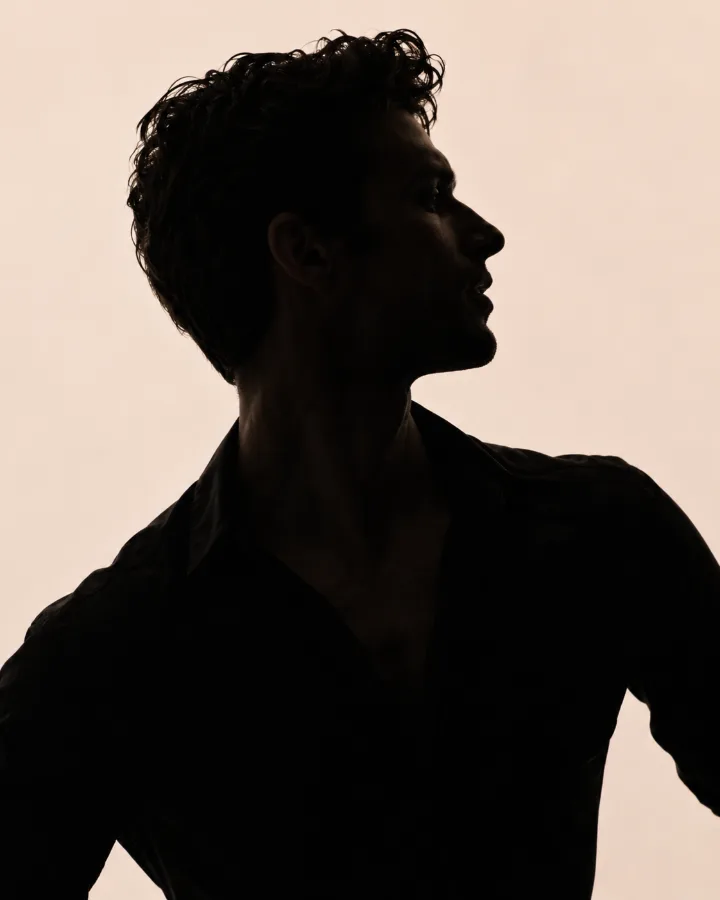Anonymous male salsa teacher silhouette.