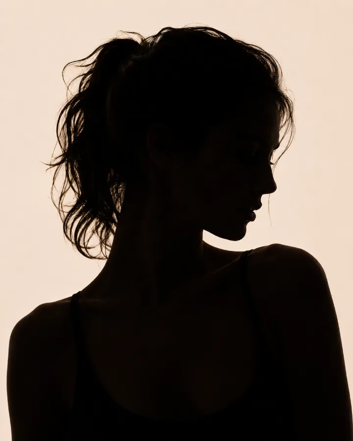 Anonymous female salsa teacher silhouette.